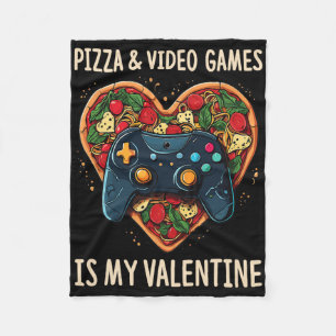 Couverture Polaire Pizza Et Jeux Vidéo Est Ma Saint-Valentin Gamer Fa