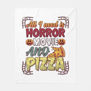 Couverture Polaire Pizza Film d'Horreur Halloween Citrouille Crâne Tr
