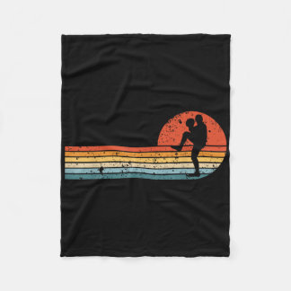 Couverture Polaire Pla De Baseball Vintage Retro Sunset