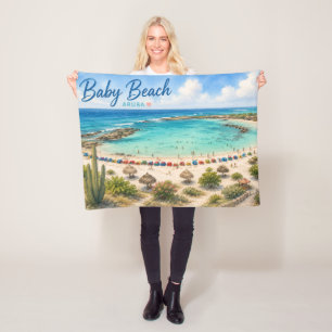 Couverture Polaire Plage de bébé Aruba Voyage souvenir des Caraïbes