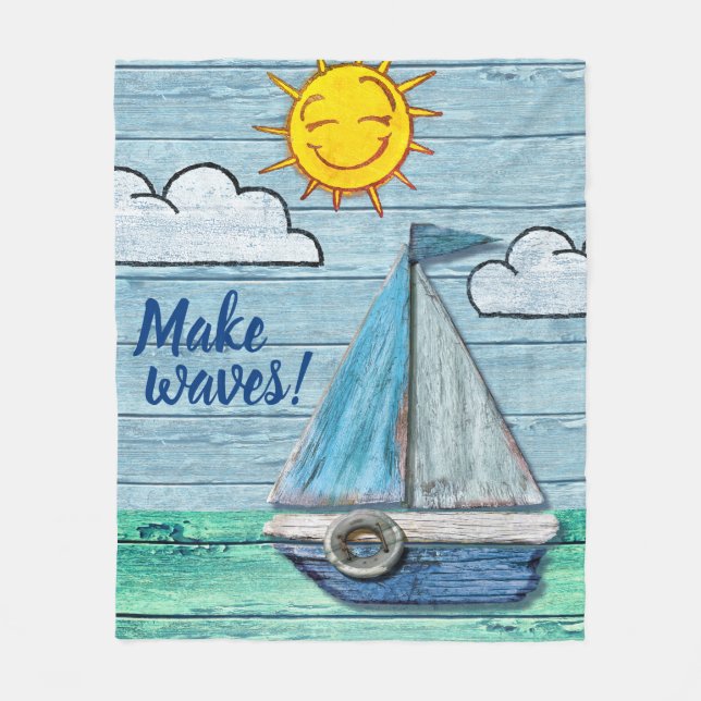 Couverture Polaire Plage de Driftwood Beach à grande surface (Devant)