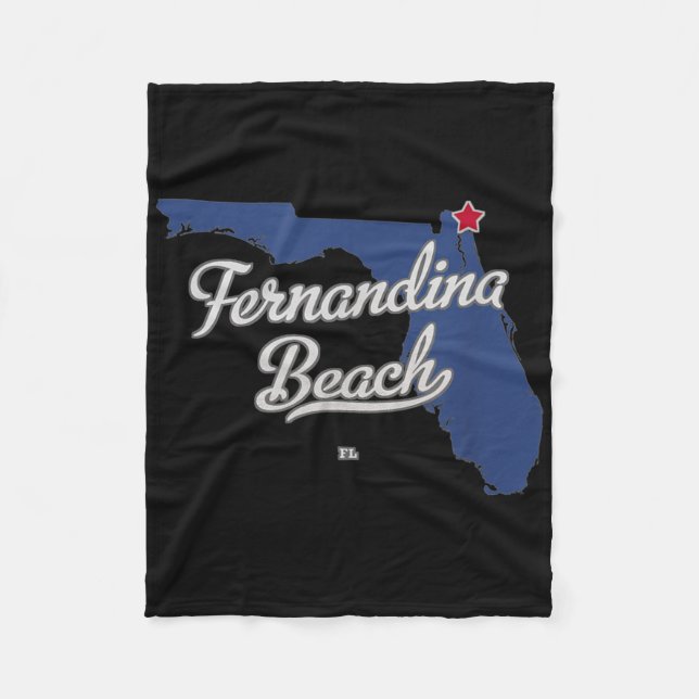Couverture Polaire Plage de Fernandina Floride Fl Carte  (Devant)