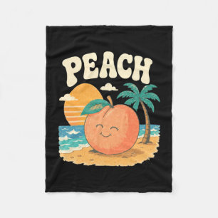 Couverture Polaire Plage de pêche été rétro mignon fruit design couch