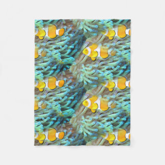 Couverture Polaire Plage de poisson clown tropical Plage Océan Fleece