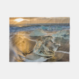 Couverture Polaire Plage de sable noir   Jokulsarlon sud de l'Islande