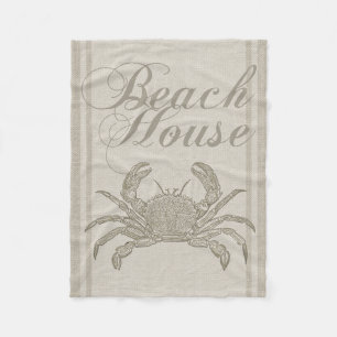 Couverture Polaire Plage Maison Crabe Plage Côte Vintage côtière