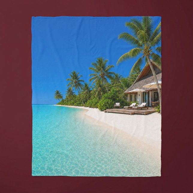 Couverture Polaire Plage relaxante de l'île (Créateur téléchargé)