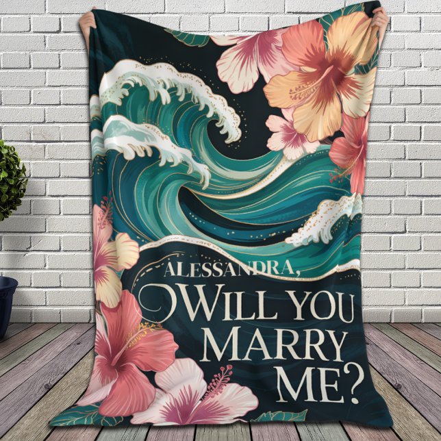 Couverture Polaire Plage romantique Proposition Vague tropicale Flora (Créateur téléchargé)
