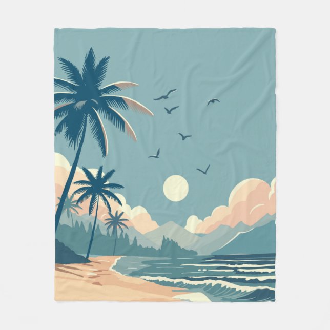 Couverture Polaire Plage tropicale (Devant)
