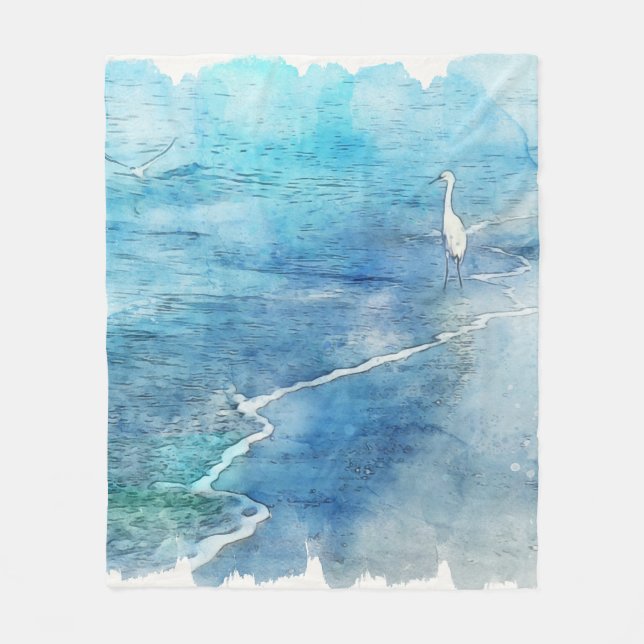 Couverture Polaire Plage tropicale dans le bleu turquoise d'Aqua Turq (Devant)