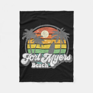 Couverture Polaire Plage vintage de Fort Myers Floride Surf Rétro 70s