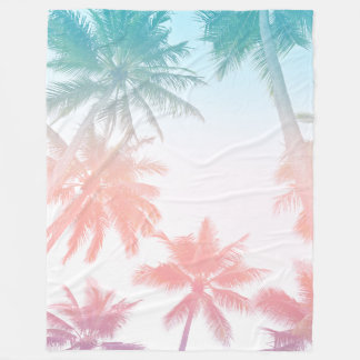 Couverture Polaire Plage Vintage Sunset Palm Trees