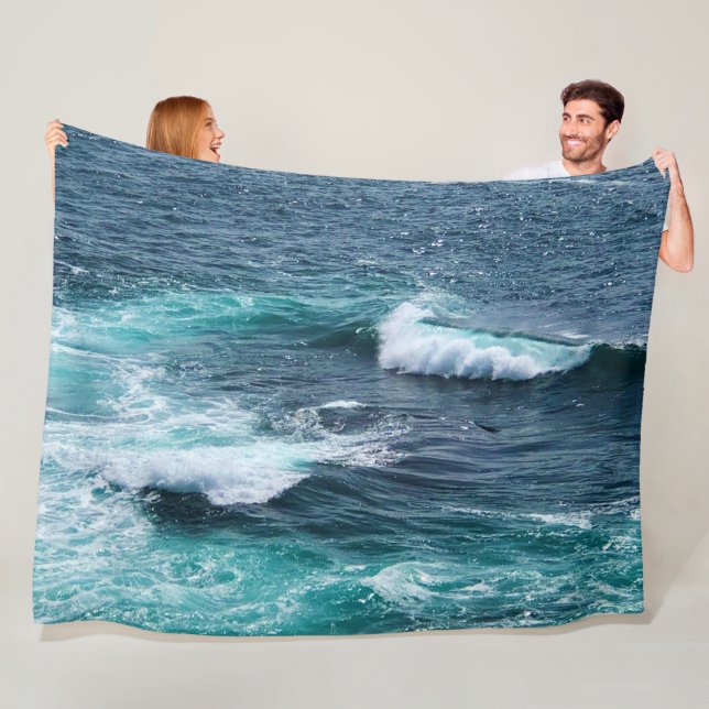 Couverture Polaire Plage Waves Thaillot Blanket (En situation)