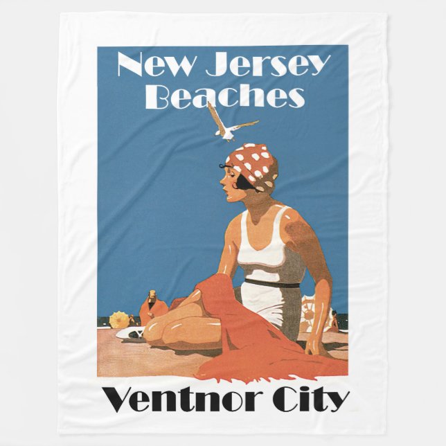 Couverture Polaire Plages du New Jersey ~ Ventnor City (Devant)