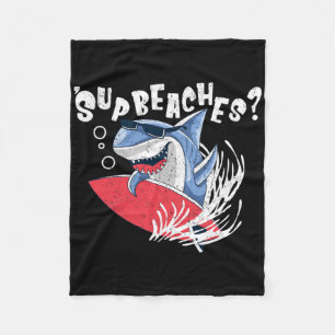 Couverture Polaire Plages Sup Funny Shark Summer Beach Lover Mème Va