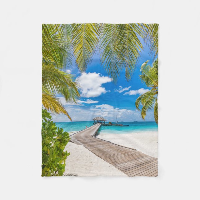 Couverture Polaire Plages tropicales | Jetty en bois des Maldives (Devant)