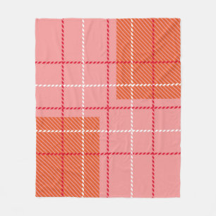Couverture Polaire Plaid À damiers Motif en tissu rose, pâle ou