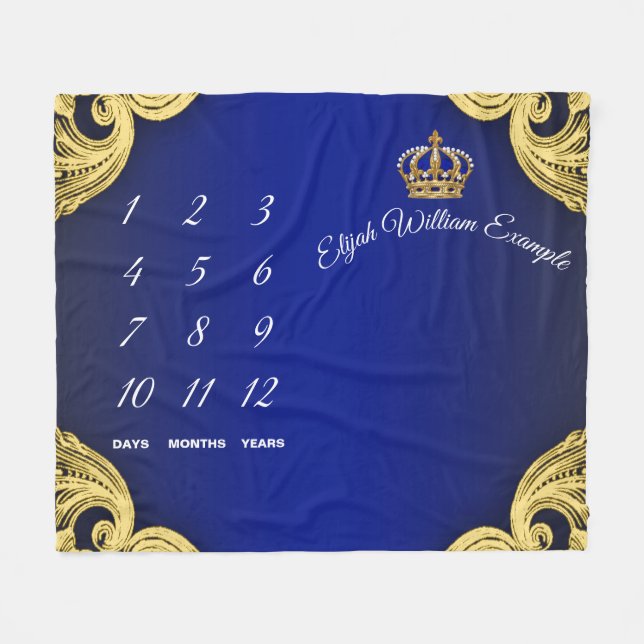 Couverture Polaire Plaid Bébé Garçon Prince Jalonne (Devant (Horizontal))