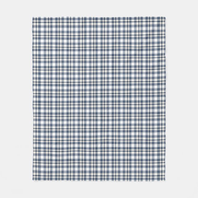 Couverture Polaire Plaid blanc bleu 1 (Devant)