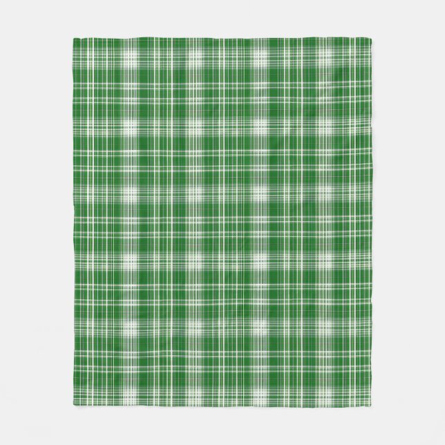Couverture Polaire Plaid blanc et vert moderne (Devant)