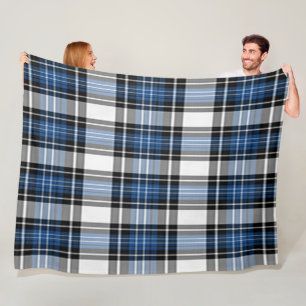 Couverture Polaire Plaid Bleu Et Noir