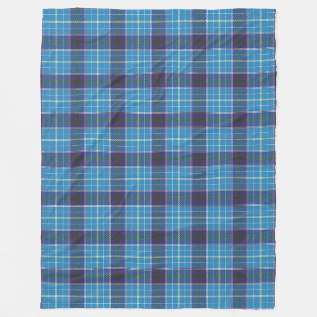 Couverture Polaire Plaid bleu, Texas State tartan (Devant)