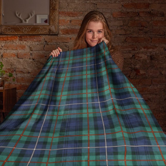 Couverture Polaire Plaid Clan Robertson Tartan Famille Rustique (Rustic Plaid Robertson Tartan Sherpa Blanket)