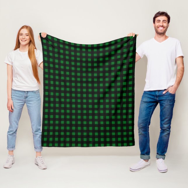 Couverture Polaire Plaid de Buffalo Vert (En situation)