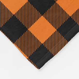 Couverture Polaire Plaid de buffle orange et noir