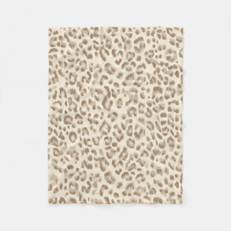 Couverture Polaire Plaid de chandail imprimé guépard beige