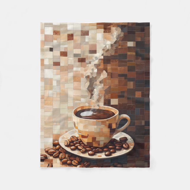 Couverture Polaire Plaid de jet ADOM Coffee Mosaic (Devant)