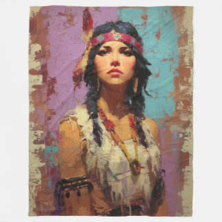 Couverture Polaire Plaid de jet bohème d'art inspiré des natifs