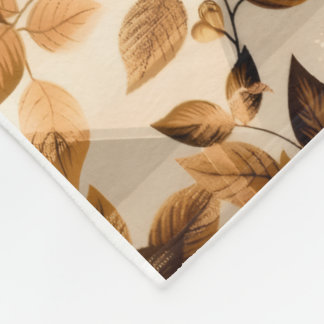Couverture Polaire Plaid de jet vintage marron floral botanique – Ele