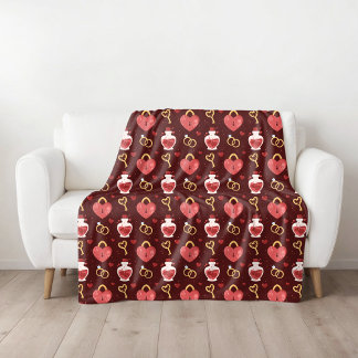 Couverture Polaire Plaid de la Saint-Valentin romantique en molleton
