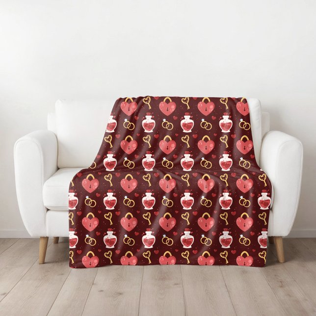 Couverture Polaire Plaid de la Saint-Valentin romantique en molleton (Créateur téléchargé)