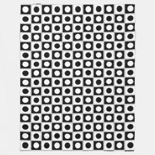 Couverture Polaire Plaid de laine moderne abstrait noir et blanc