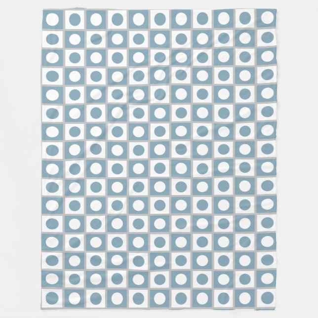 Couverture Polaire Plaid de laine moderne abstrait sarcelle et blanc (Devant)
