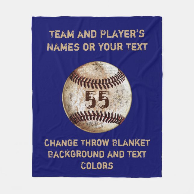 Couverture Polaire Plaid de lancer de baseball avec votre TEXTE et CO (Devant)