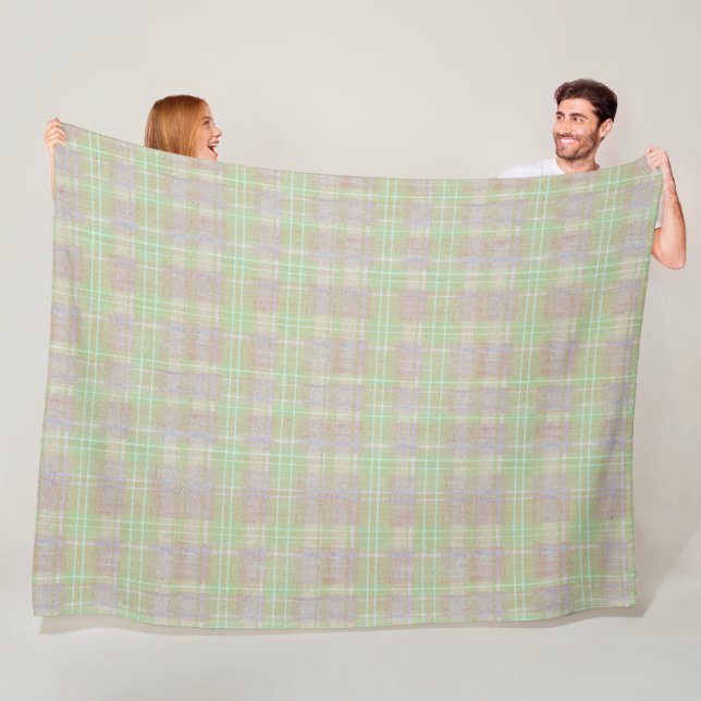 Couverture Polaire Plaid de sage neutre de ferme (En situation)