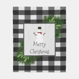 Couverture Polaire Plaid de Snowman Buffalo Blanche polaire blanche