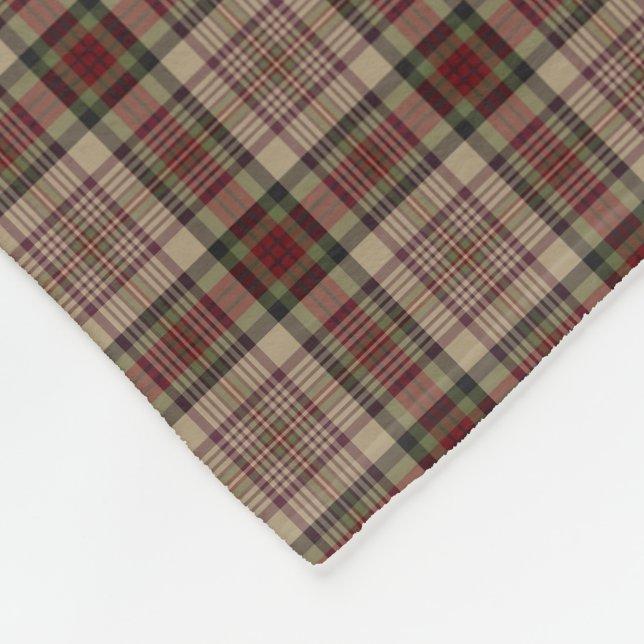 Couverture Polaire Plaid de Tan, rouge et vert (Coin)