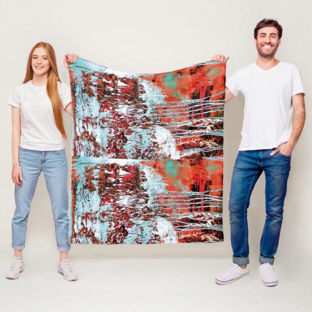 Couverture Polaire Plaid en fausse fourrure – Corrosion Pulse (En situation)
