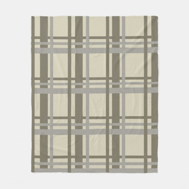 Couverture Polaire Plaid gris et crème (Devant)