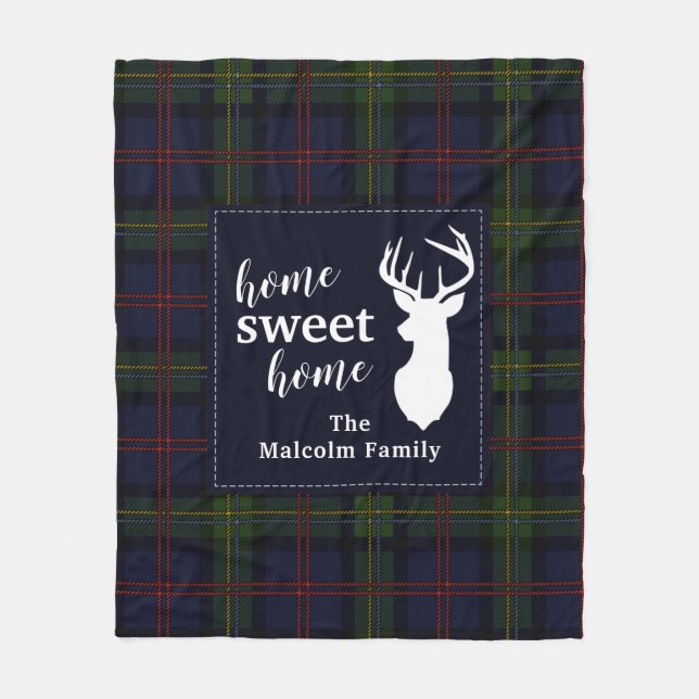 Couverture Polaire Plaid Holiday Tartan Clan Malcolm Personnalisé (Devant)