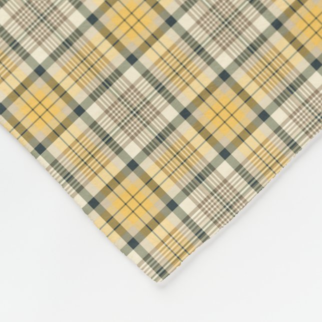Couverture Polaire Plaid jaune, ivoire et noir (Coin)