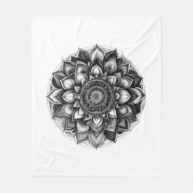 Couverture Polaire plaid mandala jeté de canapé (Devant)