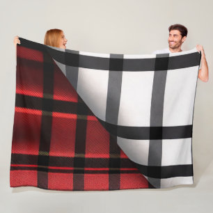 Couverture Polaire Plaid Moderne Abstraite Rouge Noir Plaid Collectio