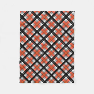 Couverture Polaire Plaid noir et orange