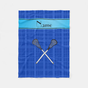 Couverture Polaire Plaid nommé personnalisé de bleu de lacrosse