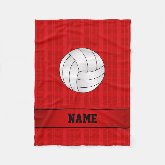 Couverture Polaire Plaid nommé personnalisé de rouge de volleyball (Devant)